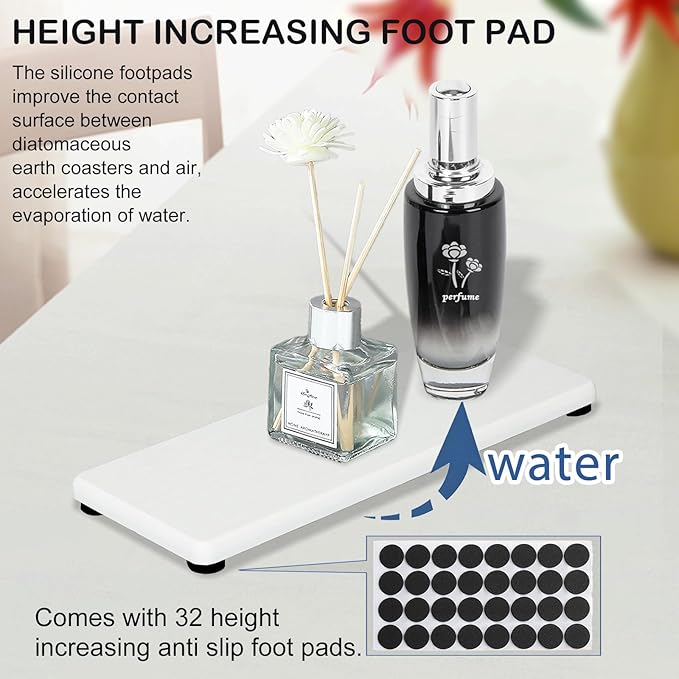 3PCS Stone Drying Tray, Water Absorbing Stone Tray for Sink, Stones Soap Trays, Fast Dry Diatomite Stones Mat,Used for Hand Soaps,Sponge,Toothbrush Holder in Bathroom Counter and Kitchen Sinks - Image 2