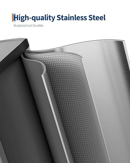 Garvee Double Trash Can, 2 x 10.6 gal (2 x 40 L) Garbage Can for Kitchen Dual Compartment Recycling Kitchen Step Trash Bin, Stainless Steel Trash and Recycle Bin Combo with Soft-Close Lid,Silver - Image 5