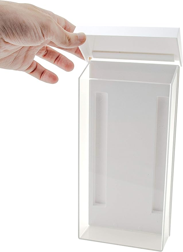 Marketing Holders Outdoor Brochure Holder Box Clear with White Lid Holds 4" x 9" Trifolds Real Estate Sheets Pamphlets Menus for Sign Store Front Display Take One Caddy