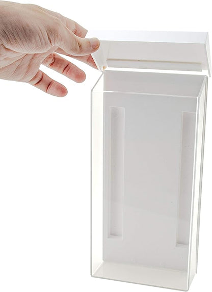 Marketing Holders Outdoor Brochure Holder Box Clear with White Lid Holds 4" x 9" Trifolds Real Estate Sheets Pamphlets Menus for Sign Store Front Display Take One Caddy