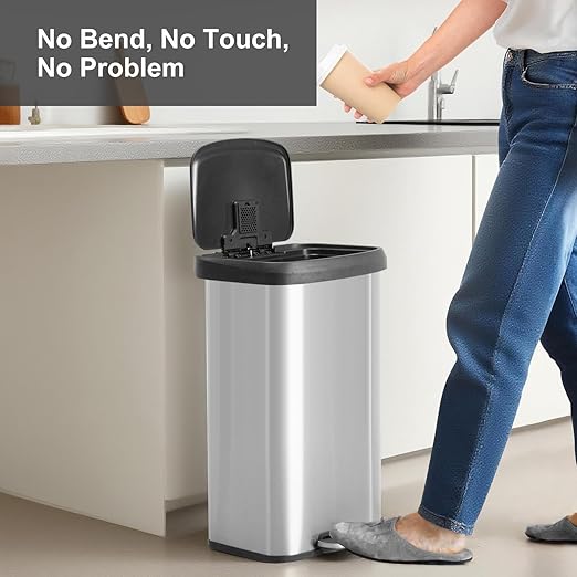 21 Gallon Kitchen Trash Can (80 L), Stainless Steel Garbage Can with Soft-Close Lid & Foot Pedal, Large Step-on Waste Bins Trash for Home Office - Image 3