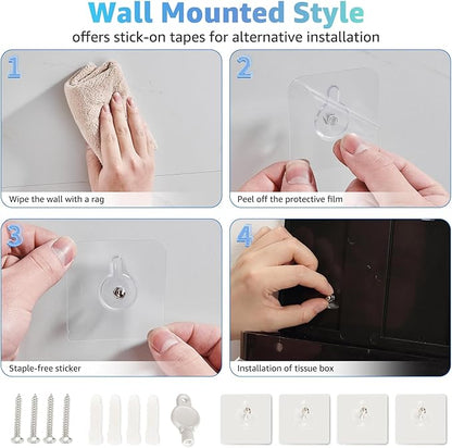 Paper Towel Dispenser Wall Mount, Multifold Paper Towel Holder Adhesive Hand Towel Dispenser for Bathroom Kitchen Commercial, Black