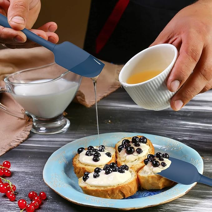 Coukre Silicone Spatula Set of 5,High Temperature Resistant, Food Grade Silicone, Dishwasher Safe, for Baking, Cooking (Pure Deep Blue) - Image 5