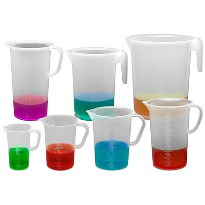 SP Bel-Art Tall Form 3000 ml Polypropylene Graduated Pitcher, 10ml, Chemical-Resistant Measure Pitcher, Heat-Resistant to 121°C, Durable Shatterproof Design for Lab, Kitchen, and Industrial Use Made in USA