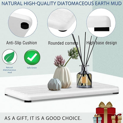 2PCS Water Absorbing Stone Tray, Fast Drying Stone Sink Tray, Water Absorbent Diatomite Trays, Stones Soap Trays, Diatomite Coasters for Kitchen Sink Bathroom Counter, Hand Soap Dish & Holders - Image 5