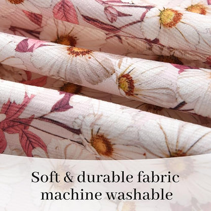 Cute Floral Aprons for Women with Pockets,Cotton Adjustable Neck Strap Apron for Kitchen Cooking Baking Gardening
