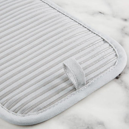 KITCHENAID Quilted Cotton Terry Cloth Oven Mitt, Pot Holder, Kitchen Towel 4-Pack Set, Heat Resistant, Silicone Grip, 16"x26", 7"x13" & 7"x10", Matte Grey - Image 6