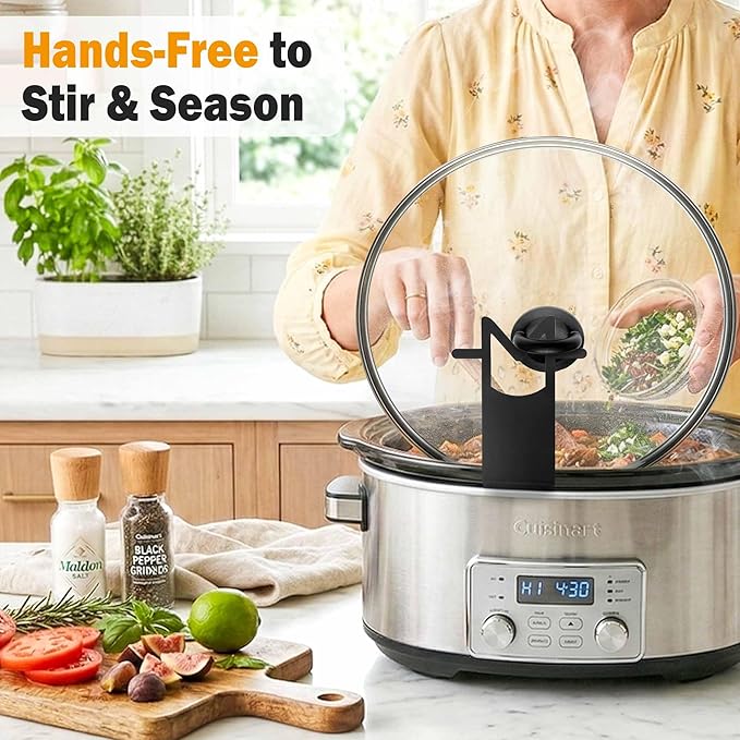 Slow Cooker Lid Holder - for Crock Pot Stainless Steel Pot Lid Stand Space-Saving Burn-Proof Organizer for Housewives & Busy Office Workers, Keeps Countertops Clean