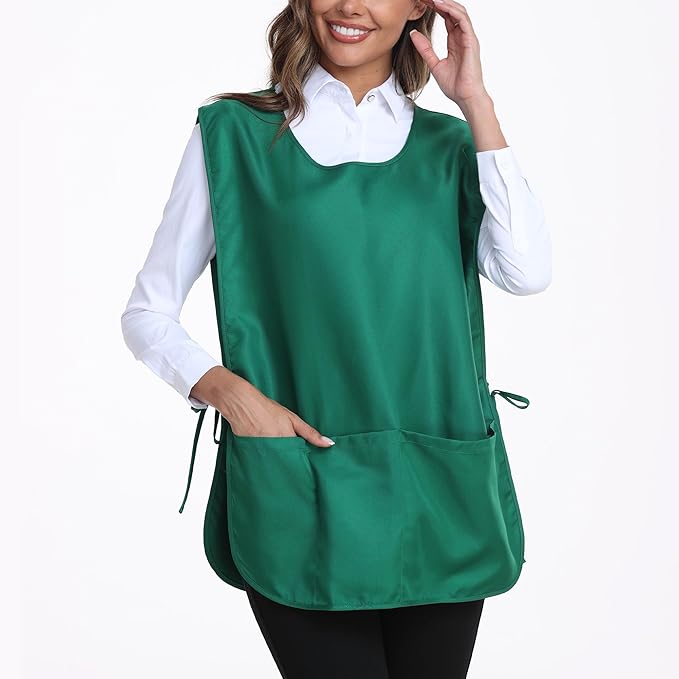 Xeoxarel Unisex Cobbler Apron with 3 Pockets, Smock Vest Apron, Suitable for Cooking，Kitchen，Garden，Hairstylist，Cleaning，Art