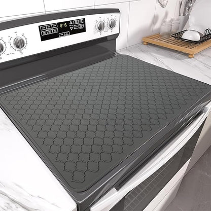 Silicone Stove Top Cover for Electric Stove- Range Covers for Electric Stove,Silicone XXL Dish Drying Mat, Glass Cooktop Covers, Flat RV Range top Mats (Gray, 20"x28")