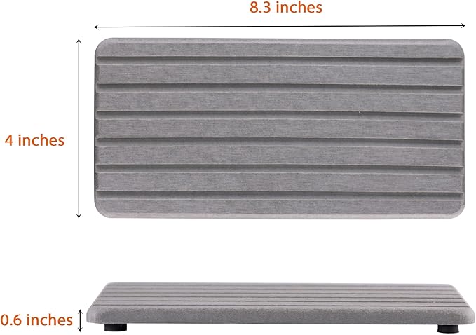 NiuYichee 2 PCS Water Absorbent diatomite Coasters, 8.3" x 4" Water Absorbing Stone Tray for Sink, Stone Drying mat for Kitchen Counter, Stone soap Tray Used for Hand Soaps & toiletries & Plants - Image 7