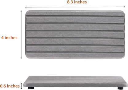 NiuYichee 2 PCS Water Absorbent diatomite Coasters, 8.3" x 4" Water Absorbing Stone Tray for Sink, Stone Drying mat for Kitchen Counter, Stone soap Tray Used for Hand Soaps & toiletries & Plants - Image 7