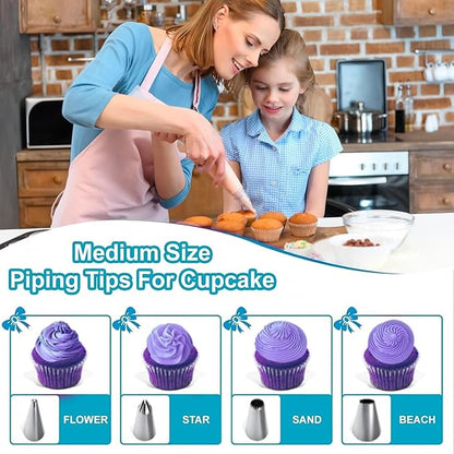 Cake Decorating Tools Supplies Kit: 274pcs Baking Accessories with Storage Case - Piping Bags and Icing Tips Set - Cupcake Cookie Frosting Fondant Bakery Set for Adults Beginners or Professional - Image 2