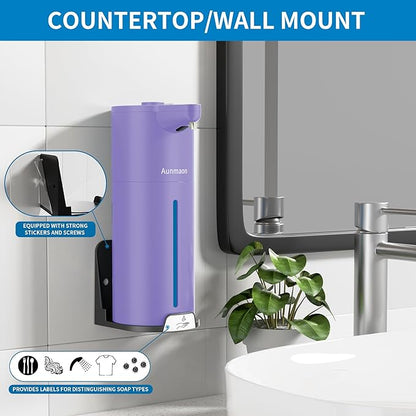 Aunmaon Automatic Soap Dispenser Touchless, Hands-Free, Multi Adjustable Volume, Long Battery Life, Compatible with Thick & Thin Dish/Hand Soap for Bathroom and Kitchen, Easy for Toddlers, Purple - Image 5