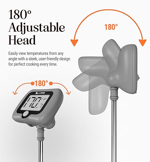 Digital Candy Thermometer with Pot Clip, 10" Long Stainless Steel Probe, Instant Read Kitchen Thermometer for Cooking, Baking, and Candy Making (Gray) - Image 8