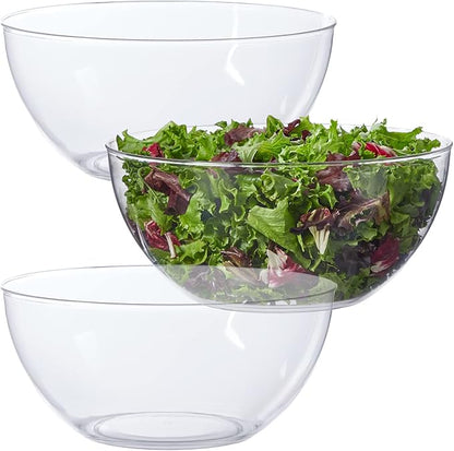 US Acrylic Vista Clear Plastic Salad and Serving 10-inch Bowls | set of 3 | Reusable, BPA-free, Made in the USA | 135 oz. capacity by USAcrylic