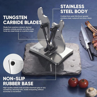 VQ-5 Professional Knife Sharpener | 3-Action Streamlined Guitar Design for Effortless Knife Sharpening - The Ultimate Tool for Precision 11 to 21 Degree Angles - Image 6