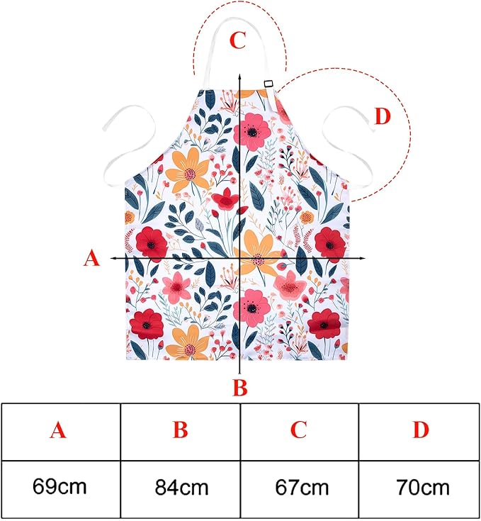 13 Pcs Kitchen Stuff Accessories Include 5 Cute Wooden Spoons & 2 Kitchen Oven Mitts & 2 Pot Holders & 2 Kitchen Apron & 2 Kitchen Towel,Gifts for Women