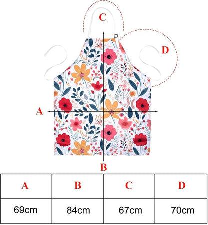 13 Pcs Kitchen Stuff Accessories Include 5 Cute Wooden Spoons & 2 Kitchen Oven Mitts & 2 Pot Holders & 2 Kitchen Apron & 2 Kitchen Towel,Gifts for Women