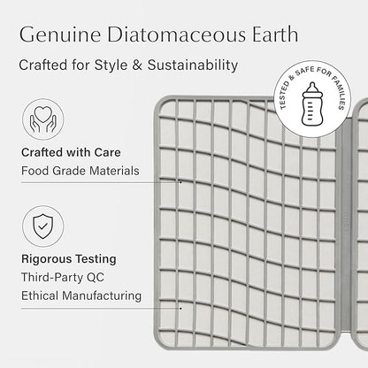 Dorai Home Dish Pad - Collapsable Stone Dish Drying Mat with Diatomaceous Earth for Quick Drying - Ultra Absorbent - Encased in Woven Silicone - Eco-Friendly, Foldable - Large 24.6" x 16.5", Sandstone - Image 7