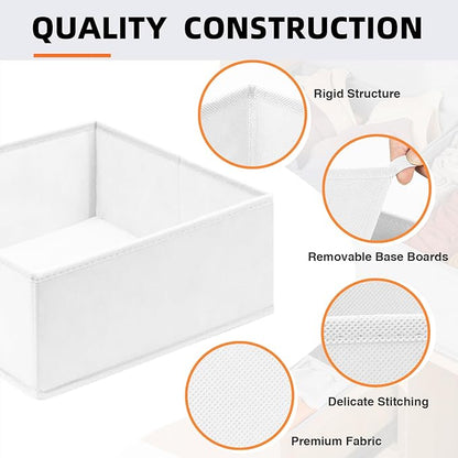 【FAMILY PACK】Drawer Organizer Clothes, 20 Pack Dresser Organizer Bins for Baby Clothes - Underwear Bra Sock Organizer - Fabric Closet Organization and Storage Dividers for Nursery Bedroom Dorm - Image 5