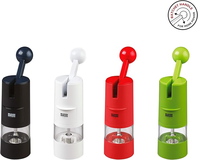 Kuhn Rikon High Performance Ratchet Grinder, White, 8.5 x 2.25 inches, Model 25551 – Ergonomic, One-Handed Operation, Ideal for Salt, Pepper & Spices - Image 5