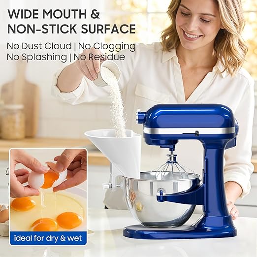 KingofKings Funnel for Kitchen Aid Accessories and Attachments, Flour Funnels for Kitchenaid Mixer Attachments, Wide Mouth Pouring Chute Baking Supplies for Cake, Mother Day Gift for Women, Mom - Image 7