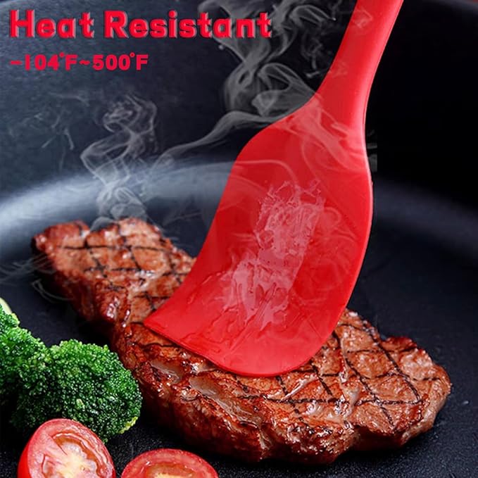 8 Pieces Silicone Spatulas, 8.3 inch Small Spatulas Non-stick Heat-Resistant Non-stick with Stainless Steel Core For Cake Cream Cooking Gadget (Red) - Image 6