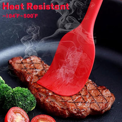 8 Pieces Silicone Spatulas, 8.3 inch Small Spatulas Non-stick Heat-Resistant Non-stick with Stainless Steel Core For Cake Cream Cooking Gadget (Red) - Image 6