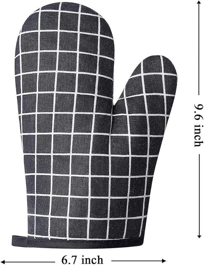 Oven Mitts and Potholders BBQ Gloves-Oven Mitts and Pot Holders with Recycled Infill Silicone Non-Slip Cooking Gloves for Cooking Baking Grilling (4-Piece Set,Black) - Image 5
