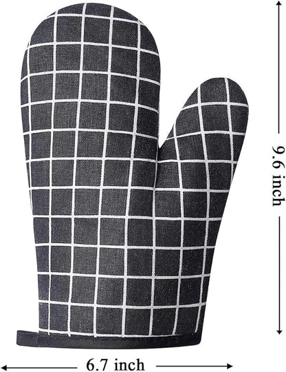 Oven Mitts and Potholders BBQ Gloves-Oven Mitts and Pot Holders with Recycled Infill Silicone Non-Slip Cooking Gloves for Cooking Baking Grilling (4-Piece Set,Black) - Image 5