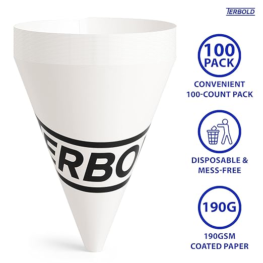 100pcs Disposable Paper Funnels for Motor Oil, Windshield Fluid, 10oz Paper Cone Funnels - Image 4