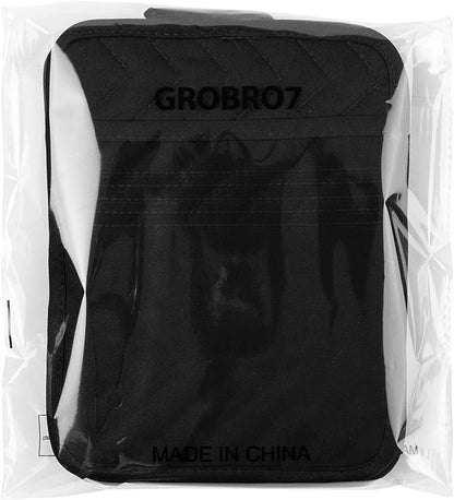 GROBRO7 5Pack Cotton Pocket Pot Holder Set Kitchen Heat Resistant Potholder Machine Washable Hot Pads Bulk Oven Mitts Black Plain Hot Pads Trivet for Baking Cooking with Pocket 7x9 - Image 7
