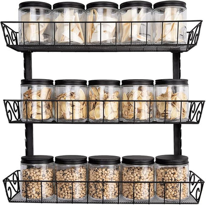 SWOMMOLY Adjustable Wall Mount Spice Rack, 3-Tier Dual-use (Multi-use) Organizer, Black - Image 6