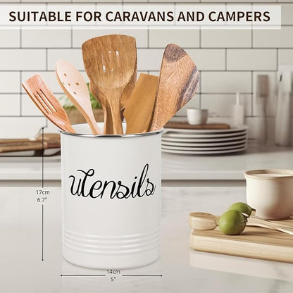 Magnetic RV Utensil Holder - Portable Metal Cutlery Organizer for Campers and Kitchen with Adhesive Magnet, Stylish Countertop Organizer and Kitchen Decor Caddy