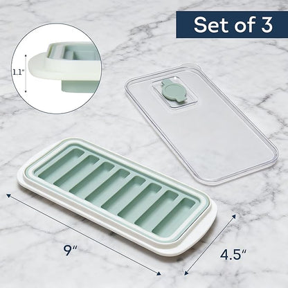 Lily's Home Flexible Silicone Ice Cube Tray - Durable Easy Release - Fresh Youthful Colors - Water Fill Port - Compact 9x4.5 Size - Multi-Purpose Use - Ice Cube Trays for Freezer - Set of 3 - Image 2