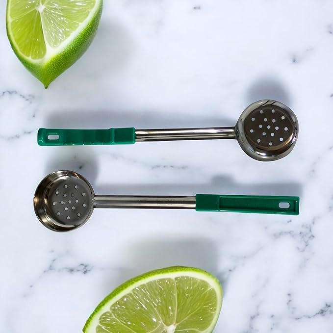 4 Ounce Slotted Stainless Steel Portion Control Ladle Spoon for Measuring and Serving; Commercial Grade Serving Scoops [Pack of 2] - Image 8