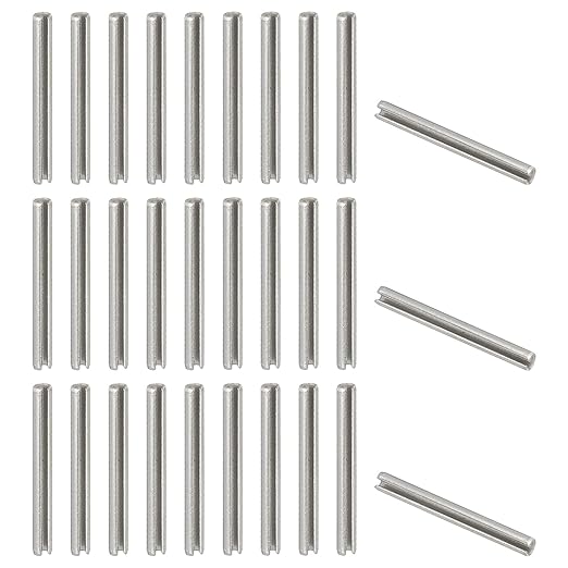PATIKIL Slotted Spring Pin, 50 Pcs 5/64" x 3/4" (2.2mm x 20mm) 304 Stainless Steel Split Roll Pins Spring Dowel for Home Improvement Automotive Machine Repair, Silver