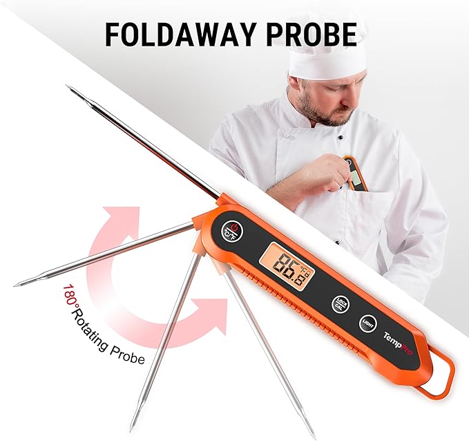 TempPro Digital Instant Read Meat Thermometer for Grilling Waterproof Kitchen Food Thermometer with Calibration Backlight Baking Bread Candy Thermometer Cooking Tools Utensils (Previously ThermoPro) - Image 8