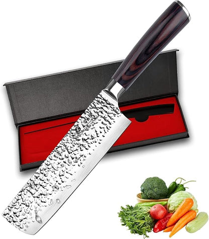 imarku Nakiri Knife,7 Inch High Carbon Stainless Steel Japanese Chef Knife,Razor Sharp Chopping Vegetable and Meat Cleaver Kitchen Knife with Ergonomic Handle,Mothers Day Gifts for Mom by imarku
