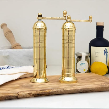 Alexander Home Original Greek Pepper Mill, 9-Inch Brass – European Manual Pepper Grinder Refillable