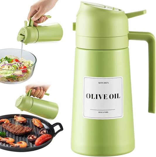 PARACITY 2 in 1 Oil Dipenser Bottle, Stainless Steel (Green-Green) by PARACITY