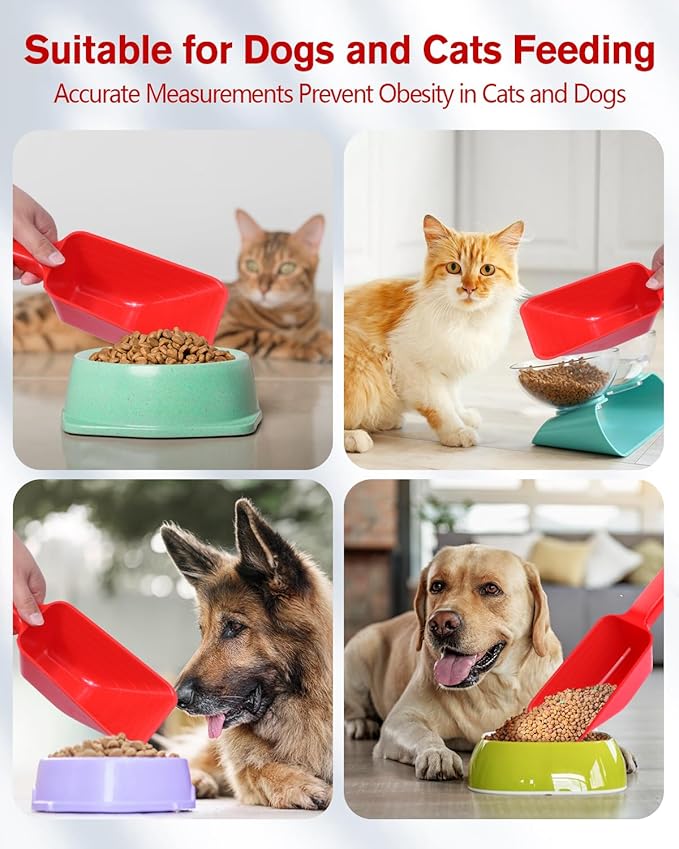 2 Cup Dog Food Scoop(2 Pack), Plastic Pet Food Scoop with Measuring Lines for Accurate Pet Food Portions,Dishwasher Safe (Red) - Image 6