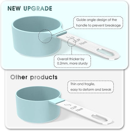 TILUCK Measuring Cups & Spoons Set, Stackable Cups and Spoons, Nesting Measure Cups with Stainless Steel Handle, Kitchen Gadgets for Cooking & Baking (Black) - Image 2