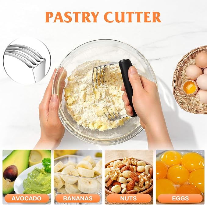 Pastry Cutter Biscuit Cutter Dough Cutters, Stainless Steel Butter Pastry Cutter Tool, Pastry Blender Baking Dough Tools, Round Biscuit Cutters, Sturdy & Long-Lasting, Gift Package (3 Pcs/Set) - Image 3