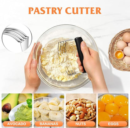 Pastry Cutter Biscuit Cutter Dough Cutters, Stainless Steel Butter Pastry Cutter Tool, Pastry Blender Baking Dough Tools, Round Biscuit Cutters, Sturdy & Long-Lasting, Gift Package (3 Pcs/Set) - Image 3