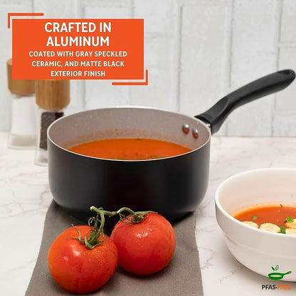 IMUSA 2.0 Qt PFAS Free Ceramic Nonstick Saucepan, Small Pot for Sauces, Gravies, Soups, Stews, Boiling & Heating, Aluminum Cookware with Cool-Touch Handle - Image 3