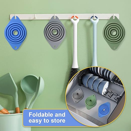 Kitchen Funnel Set 3 Pack,Funnels for Kitchen Use Filling Bottles,Silicone Funnel Collapsible,Small Funnels for Filling Small Bottles - Image 6