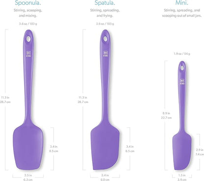 DI ORO Silicone Spatula Set - Rubber Kitchen Spatulas for Baking, Cooking, & Mixing - 600°F Heat-Resistant & BPA Free Silicone Scraper Spatulas for Nonstick Cookware - Dishwasher Safe (3pc, Lavender) - Image 5