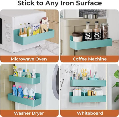 Mystozer Magnetic Spice Rack for Refrigerator, Kitchen Organizer and Storage Shelf, Blue (6 Pack)… - Image 6